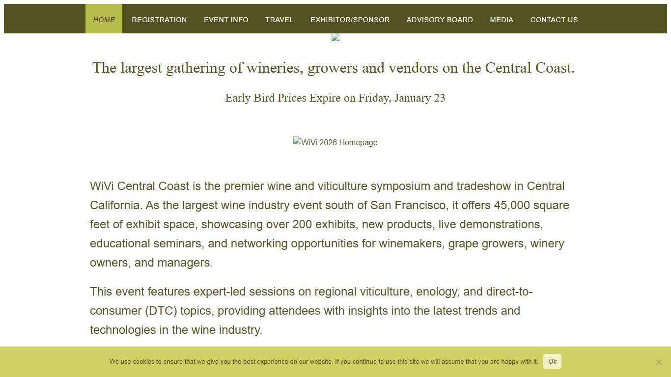 WiVi Central Coast The largest gathering of wineries, growers and vendors on the Central Coast.